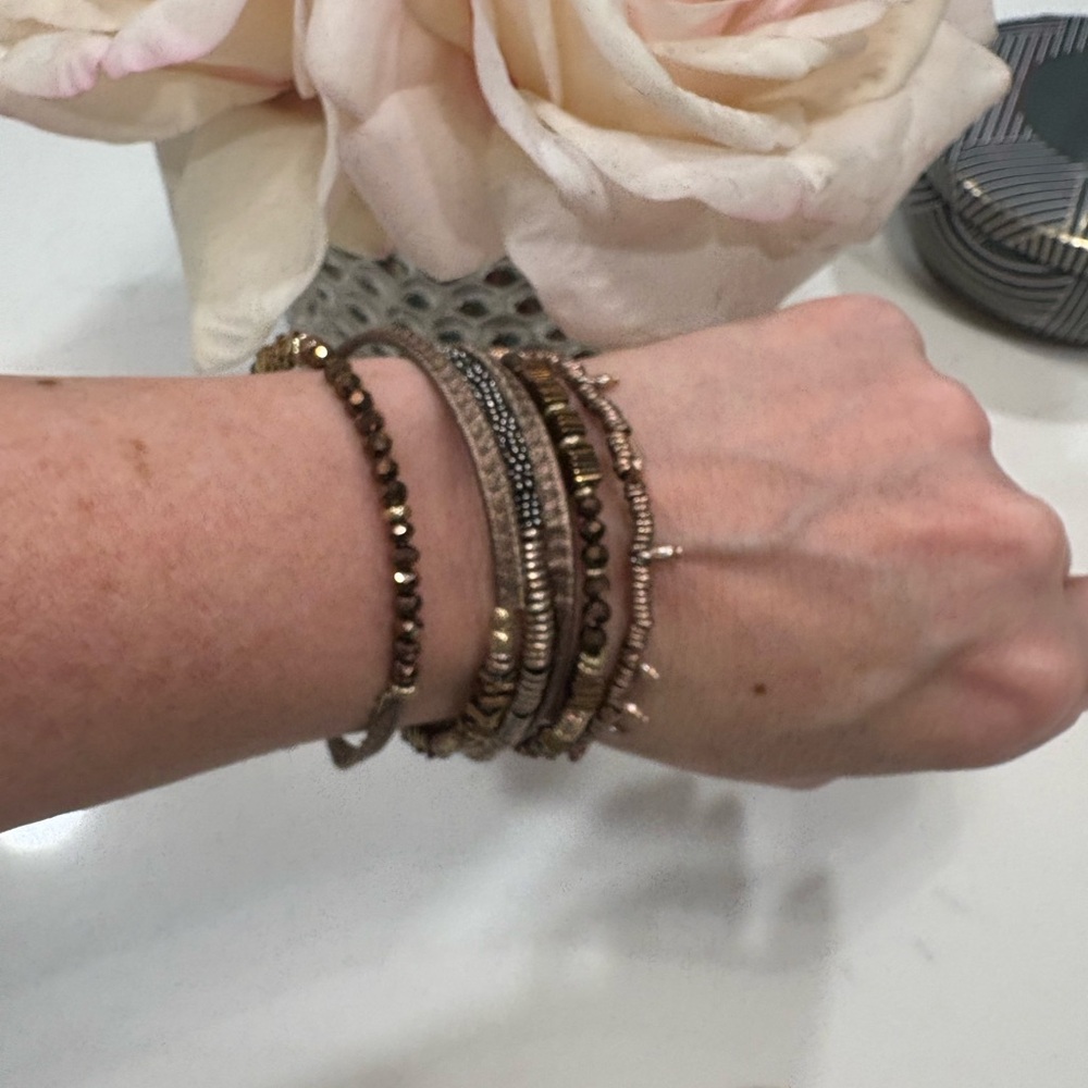 Stella & Dot Rose Gold and Metallic Wrap Bracelet